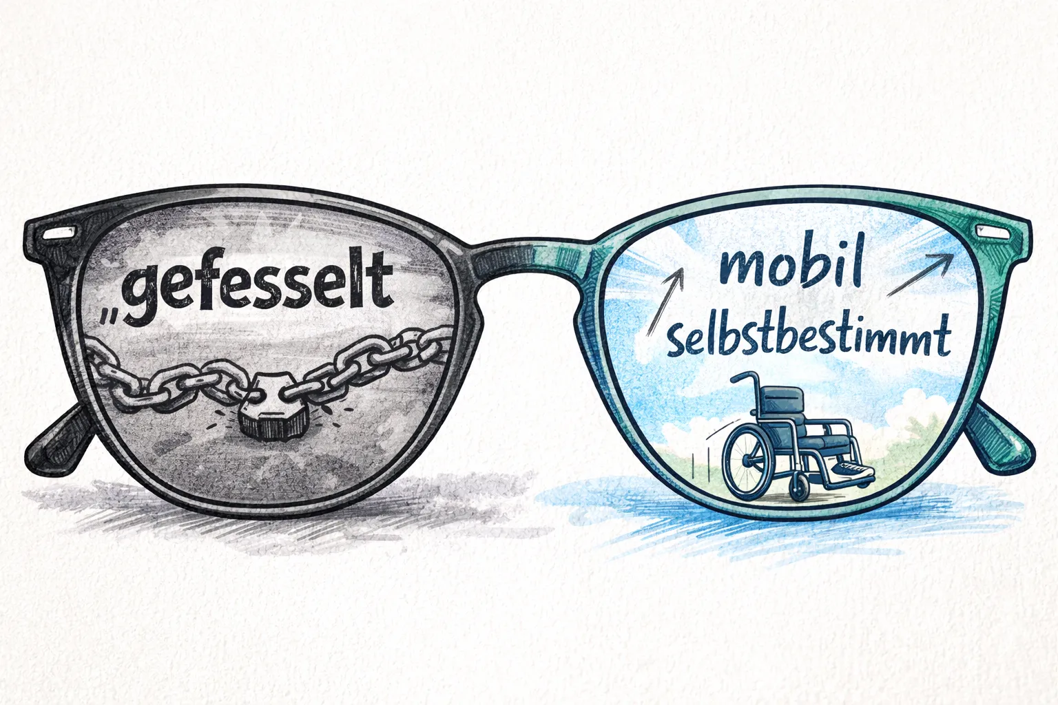 Durch eine Brille gesehen: gefesselt versus mobil und selbstbestimmt