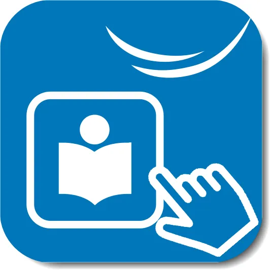 App-Icon der Check-App für Leichte Sprache mit KI im blauen Agentur Barrierefrei NRW-Design