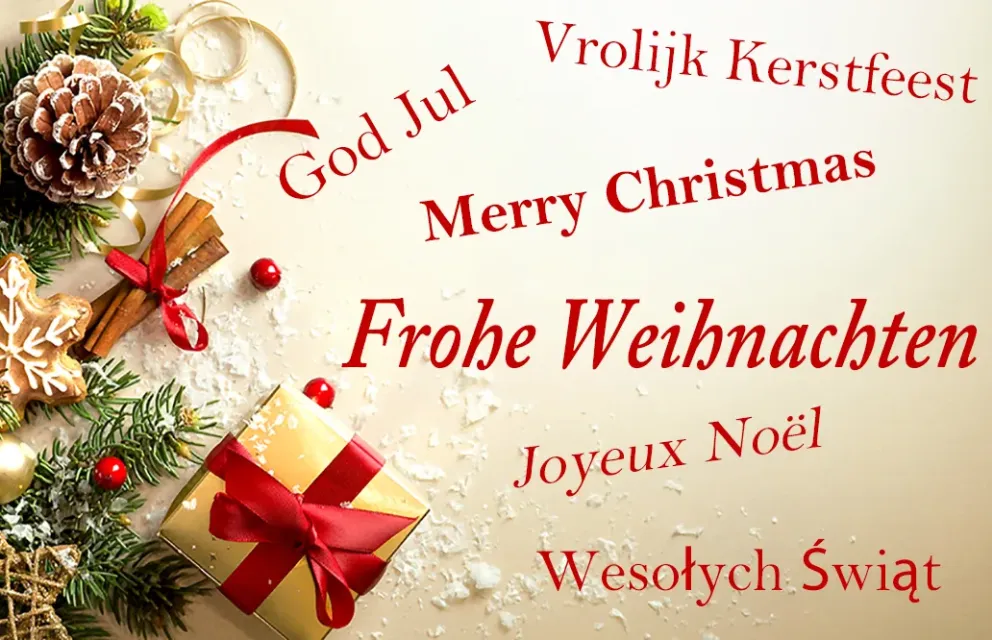 Frohe Weihnachten in 6 Sprachen