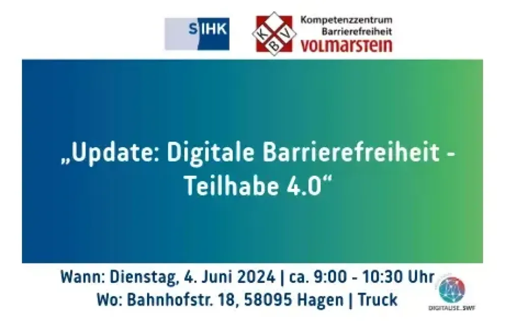 Veranstalung Update: Digitale Barrierefreiheit Teilhabe 4.0.