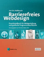 Deckblatt des Buches Barrierefreies Webdesign im Projekt-CI des AbI-Projektes.