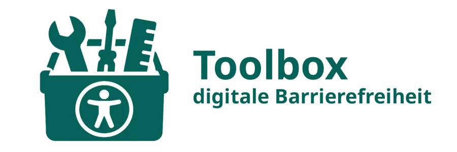 Icon für einen Werkzeugkoffer mit dem Barrierefreiheitssymbol